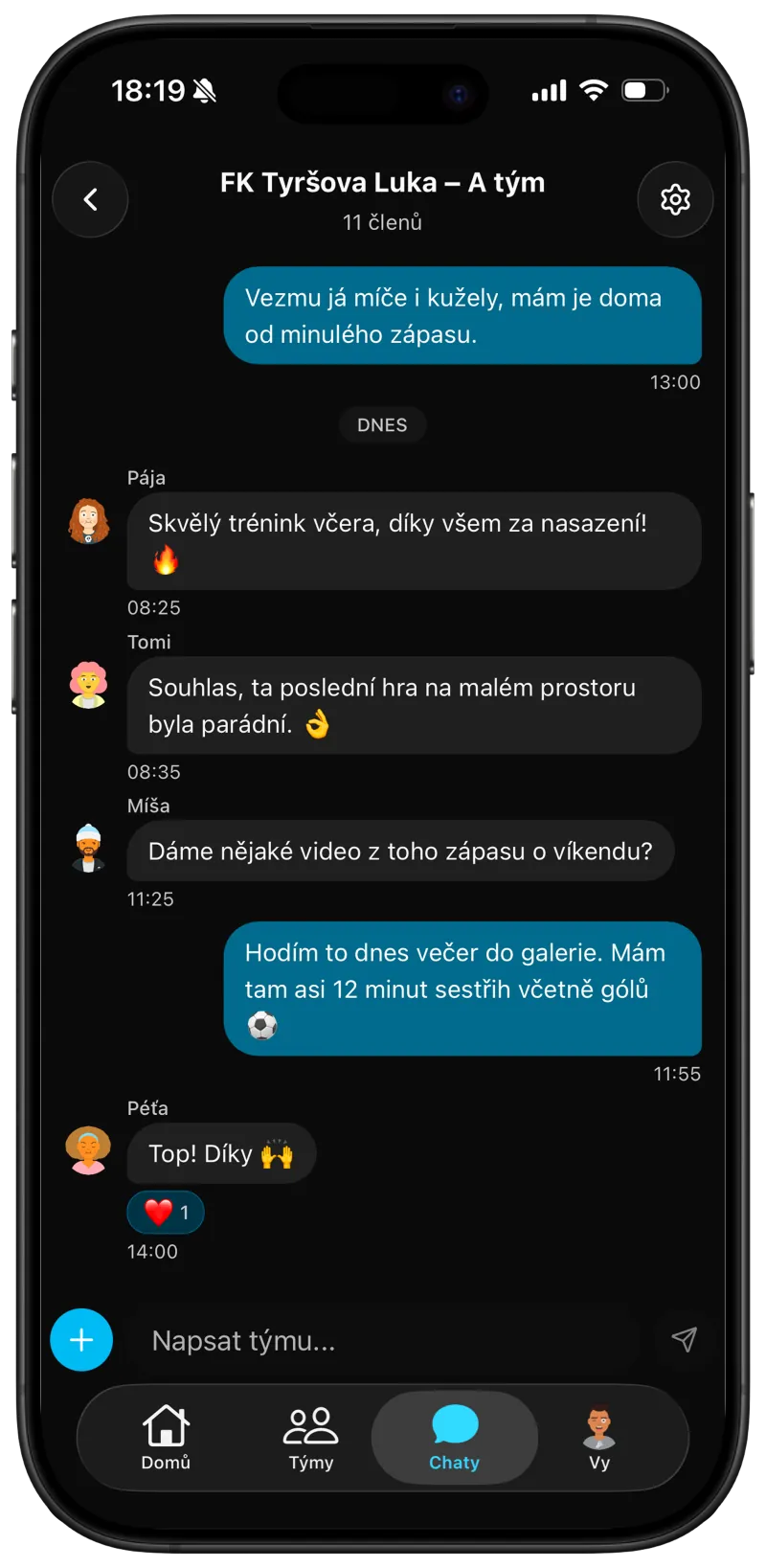 Tímový chat